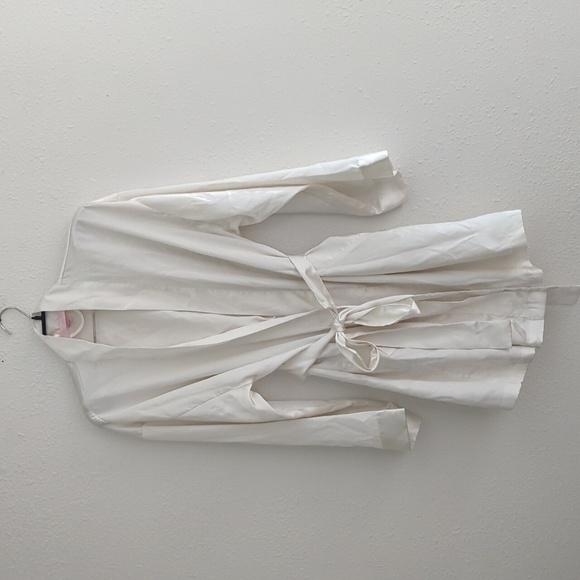 Victoria's Secret Off White Ivory Vintage Robe One Size Pockets Waist Tie Y2K - Picture 1 of 10